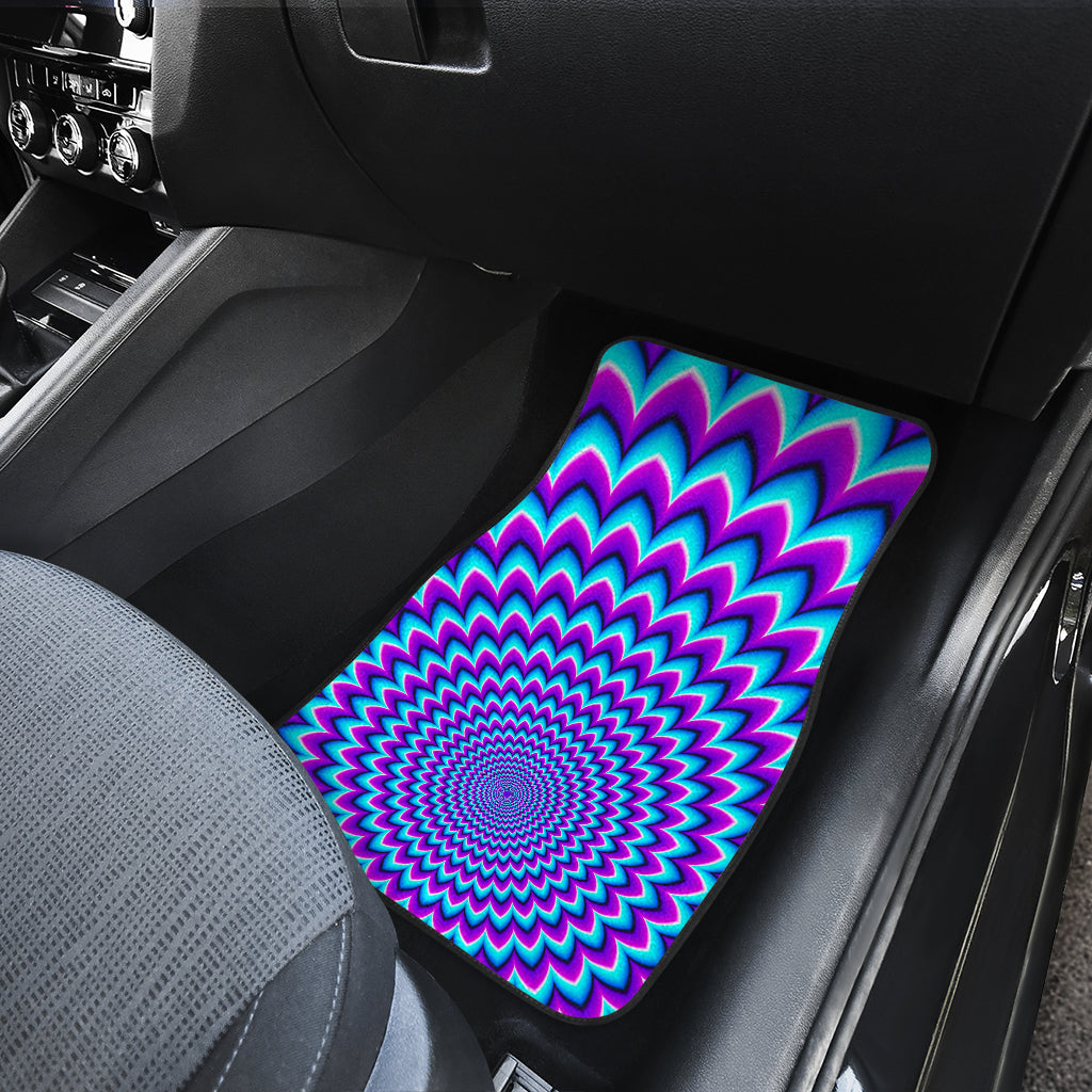 Blue Expansion Moving Optical Illusion Front And Back Car Floor Mats/ Front Car Mat