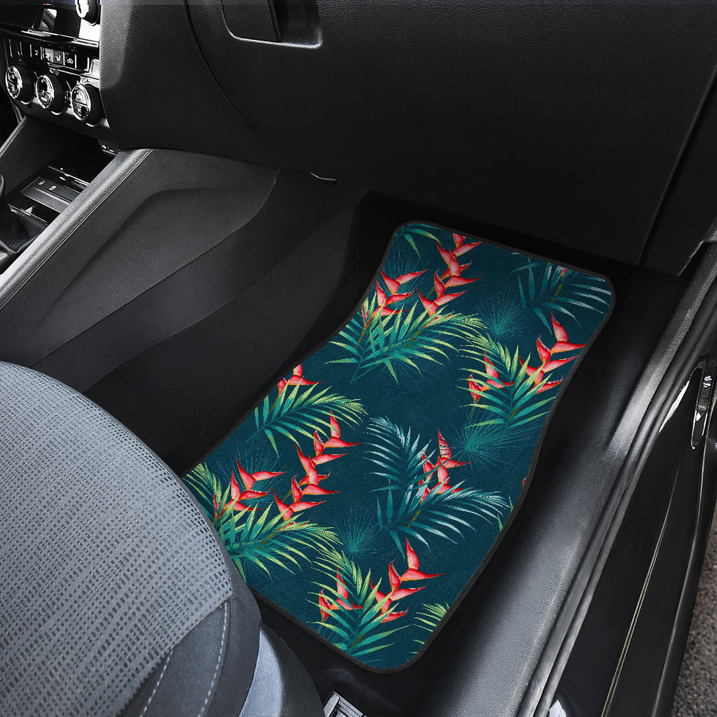 Tropical Plants Hawaii Pattern Print Front And Back Car Floor Mats/ Front Car Mat