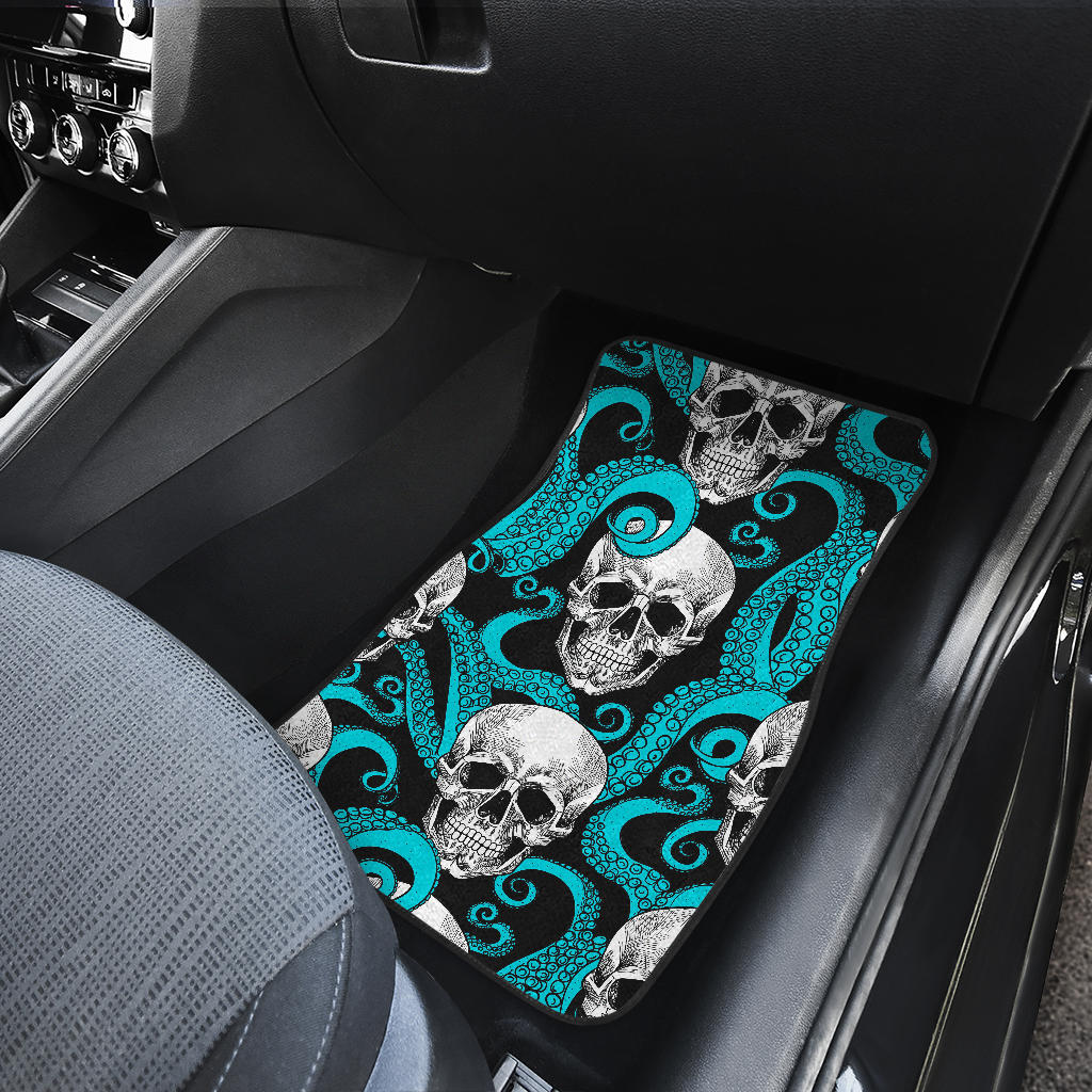 Octopus Tentacles Skull Pattern Print Front And Back Car Floor Mats/ Front Car Mat