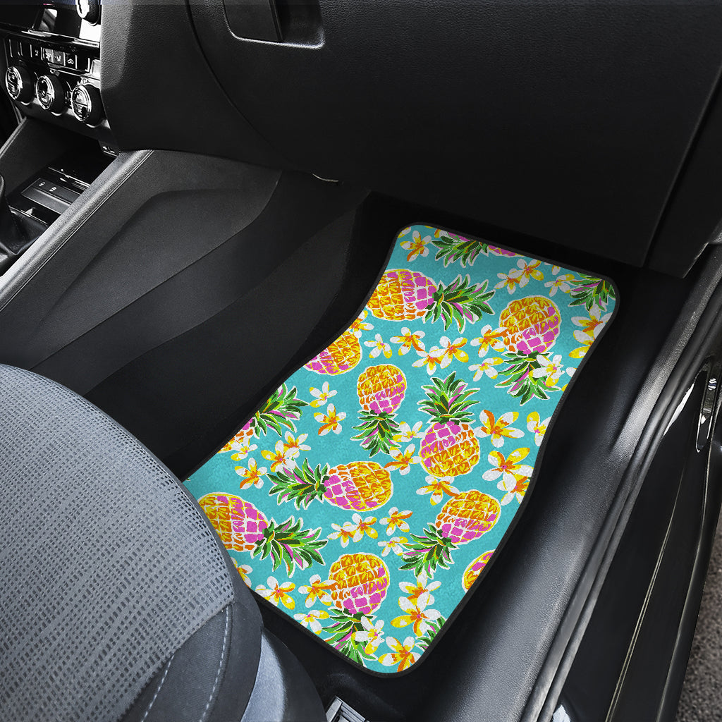 Aloha Summer Pineapple Pattern Print Front And Back Car Floor Mats/ Front Car Mat