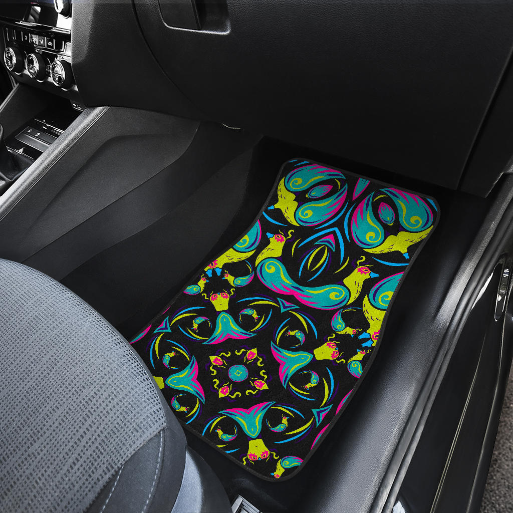 Ornament Psychedelic Trippy Print Front And Back Car Floor Mats/ Front Car Mat
