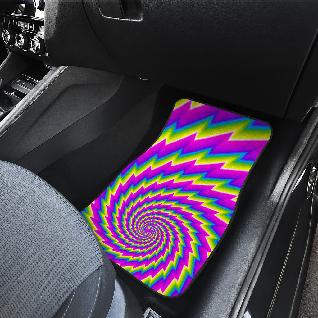 Abstract Twisted Moving Optical Illusion Front And Back Car Floor Mats/ Front Car Mat
