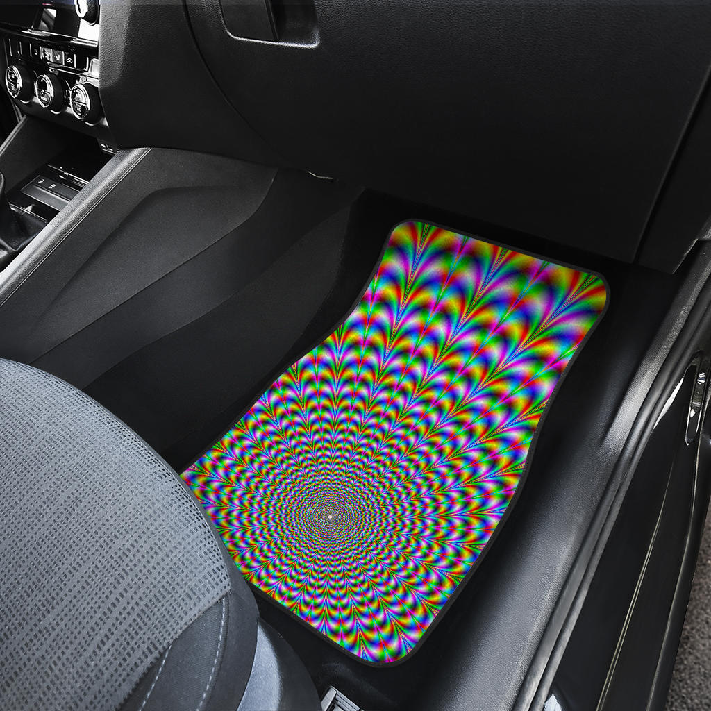 Psychedelic Web Optical Illusion Front And Back Car Floor Mats/ Front Car Mat