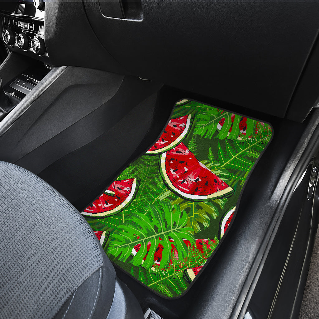 Tropical Leaf Watermelon Pattern Print Front And Back Car Floor Mats/ Front Car Mat