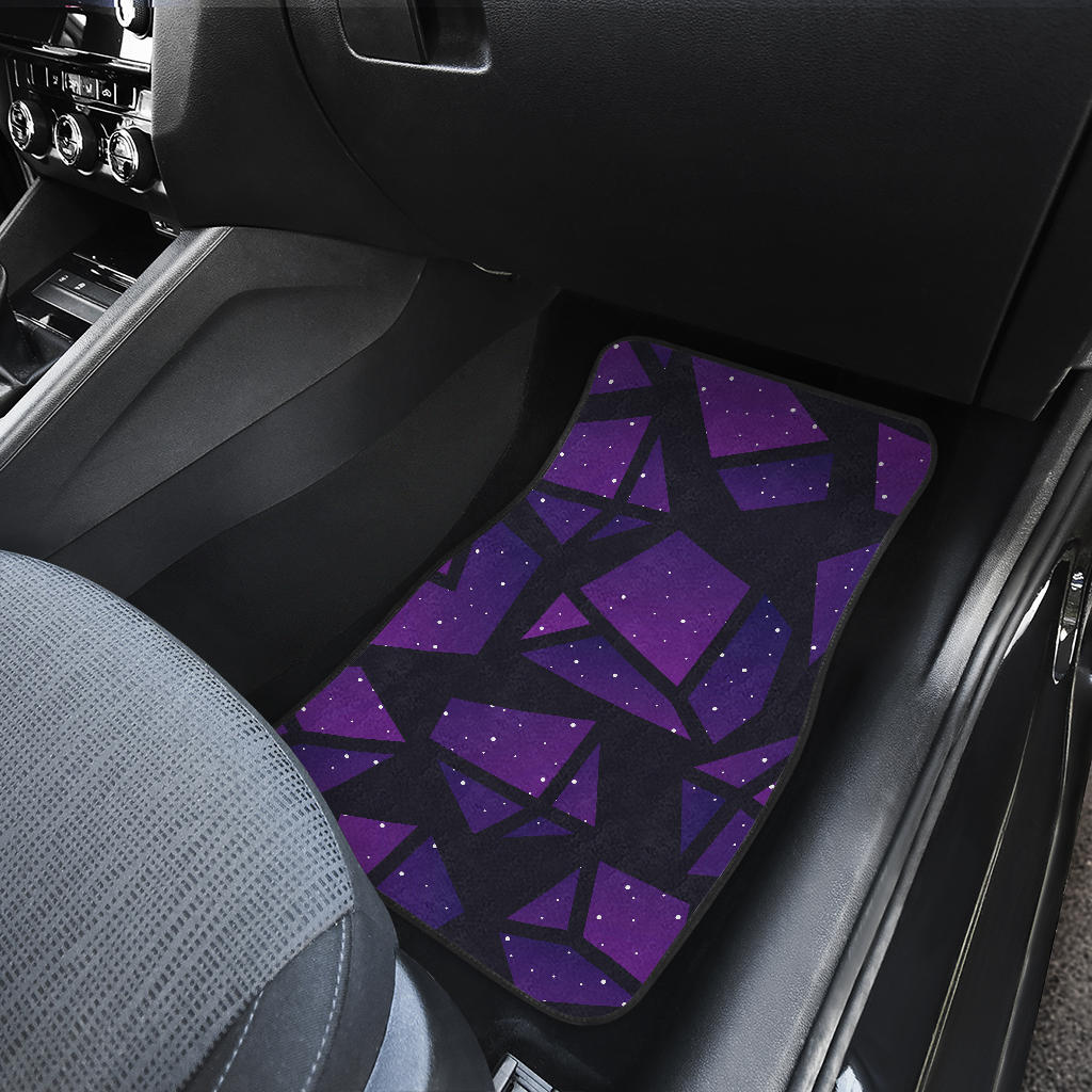 Purple Crystal Cosmic Galaxy Space Print Front And Back Car Floor Mats/ Front Car Mat