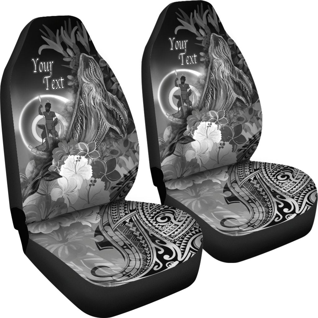 Vanuatu Personalised Car Seat Convers Humpback Whale with Tropical Flowers (White)