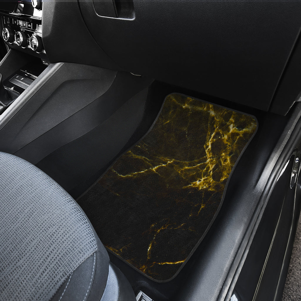 Black Gold Marble Print Front And Back Car Floor Mats/ Front Car Mat