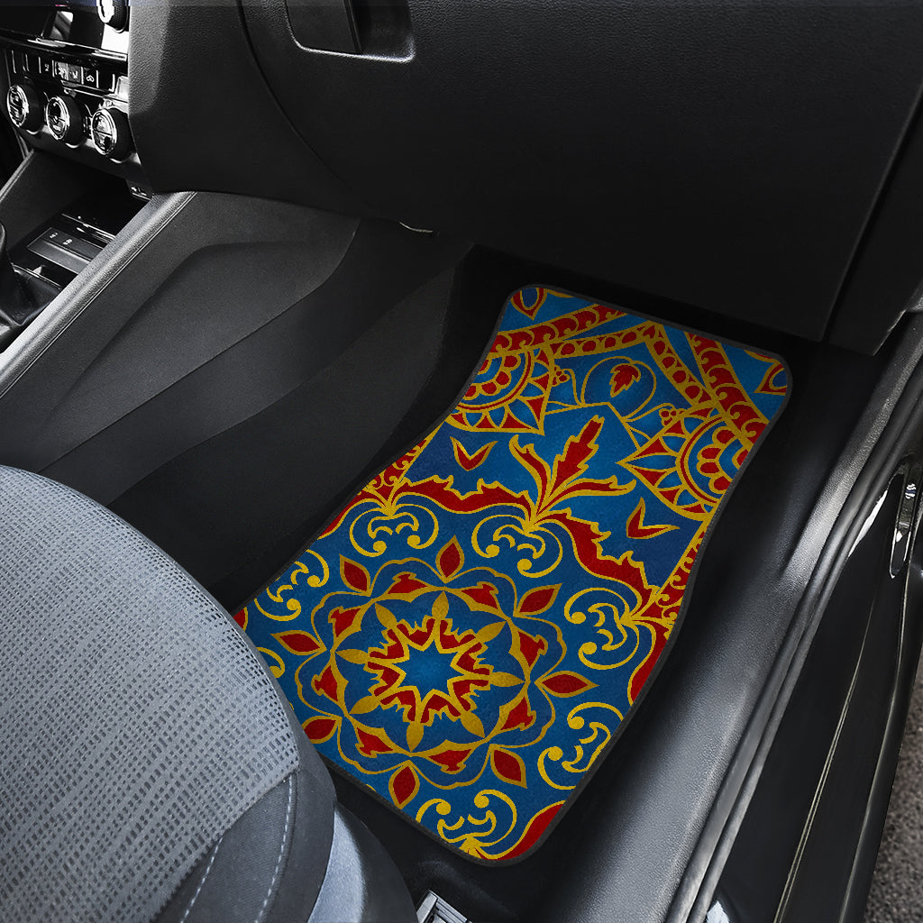Bohemian Indian Mandala Pattern Print Front And Back Car Floor Mats/ Front Car Mat
