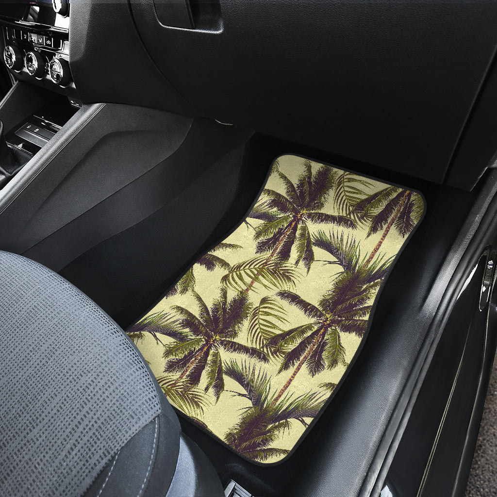 Vintage Palm Tree Pattern Print Front And Back Car Floor Mats/ Front Car Mat