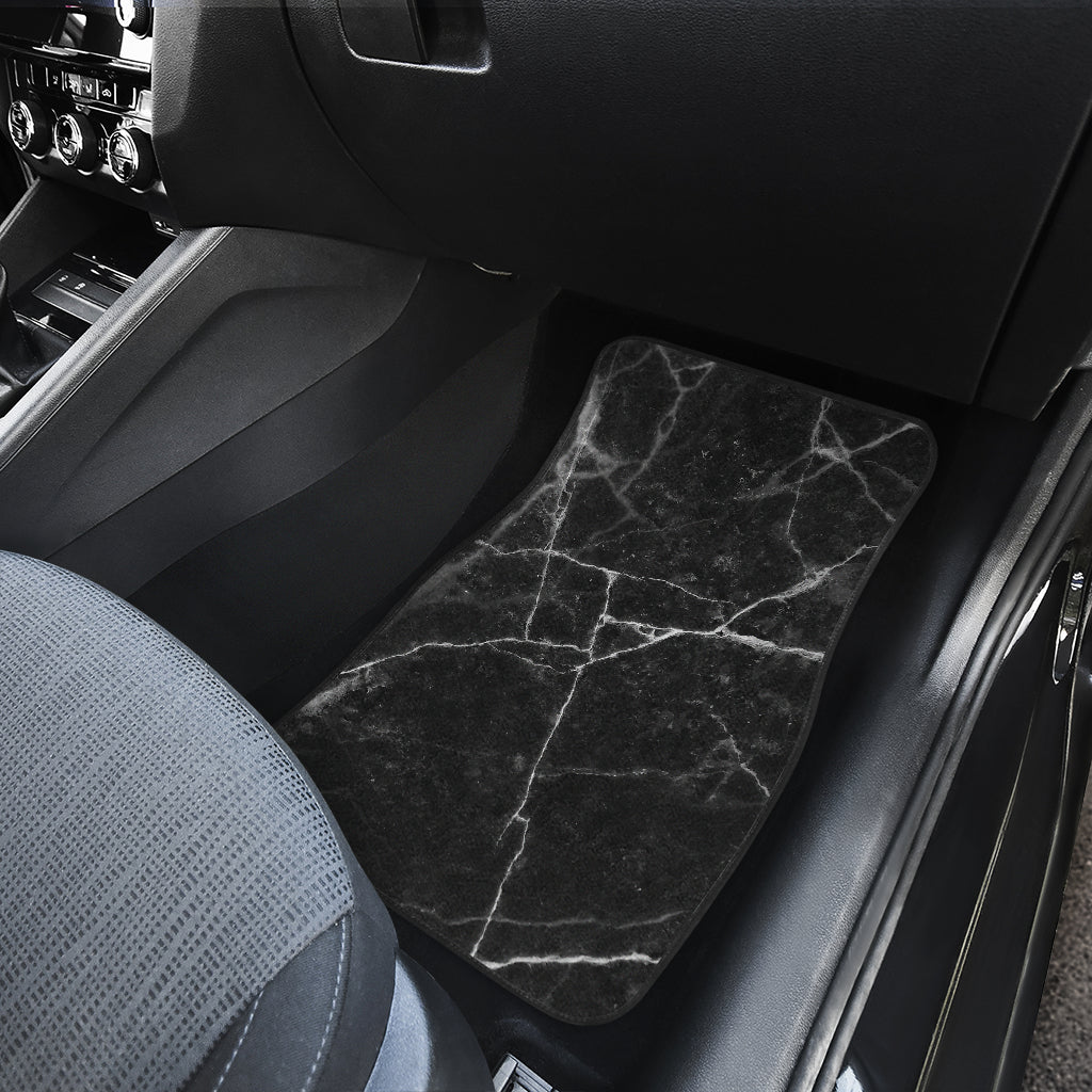 Black White Grunge Marble Print Front And Back Car Floor Mats/ Front Car Mat