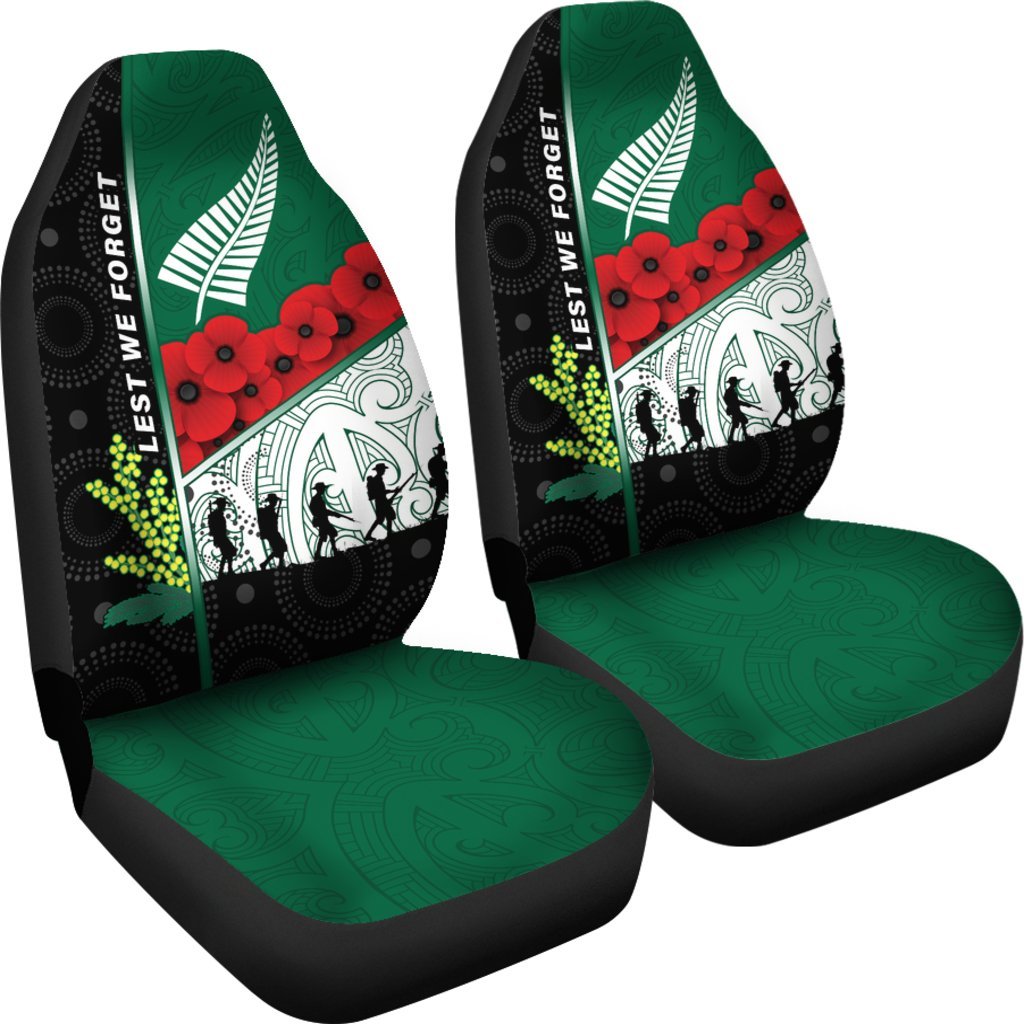 Anzac Day Lest We Forget Car Seat Covers Australia Indigenous and New Zealand Maori