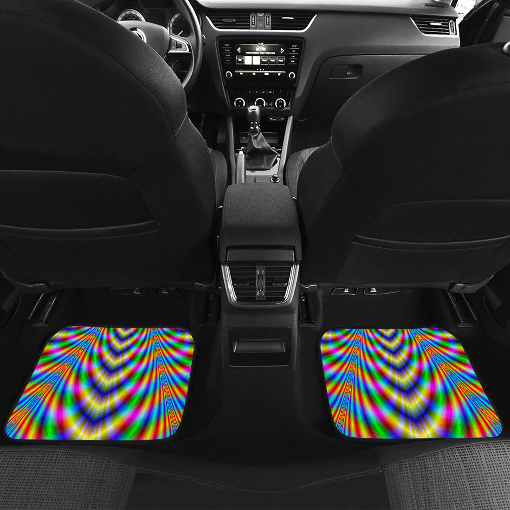 Octagonal Psychedelic Optical Illusion Front And Back Car Floor Mats/ Front Car Mat