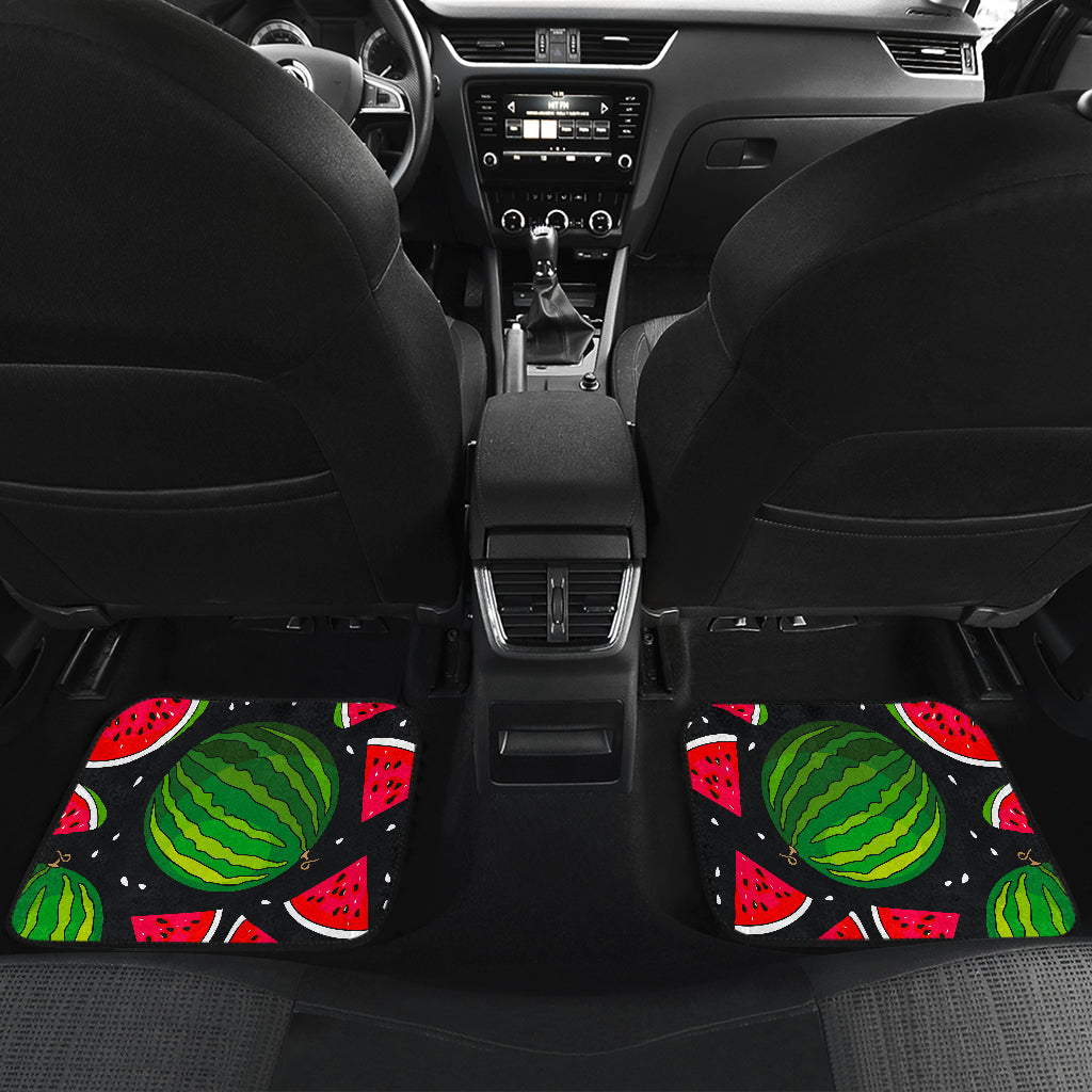 Black Watermelon Pieces Pattern Print Front And Back Car Floor Mats/ Front Car Mat