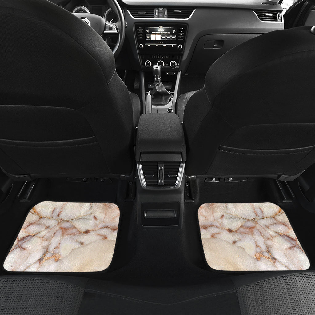 Brown Beige Marble Print Front And Back Car Floor Mats/ Front Car Mat