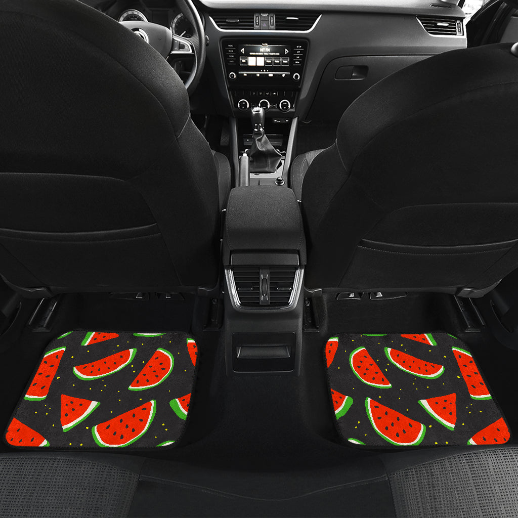 Black Cute Watermelon Pattern Print Front And Back Car Floor Mats/ Front Car Mat