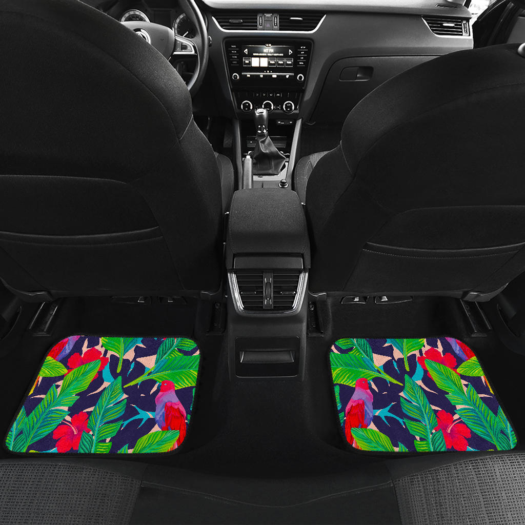Parrot Banana Leaf Hawaii Pattern Print Front And Back Car Floor Mats/ Front Car Mat