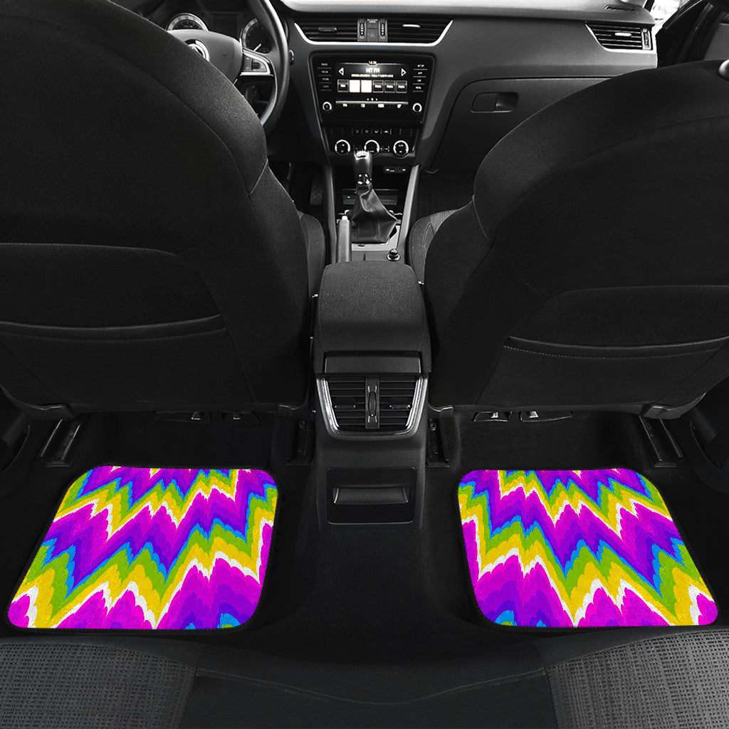 Abstract Spiral Moving Optical Illusion Front And Back Car Floor Mats/ Front Car Mat