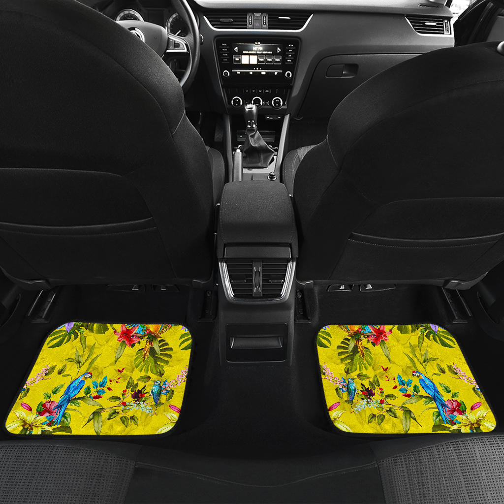 Parrot Tropical Pattern Print Front And Back Car Floor Mats/ Front Car Mat