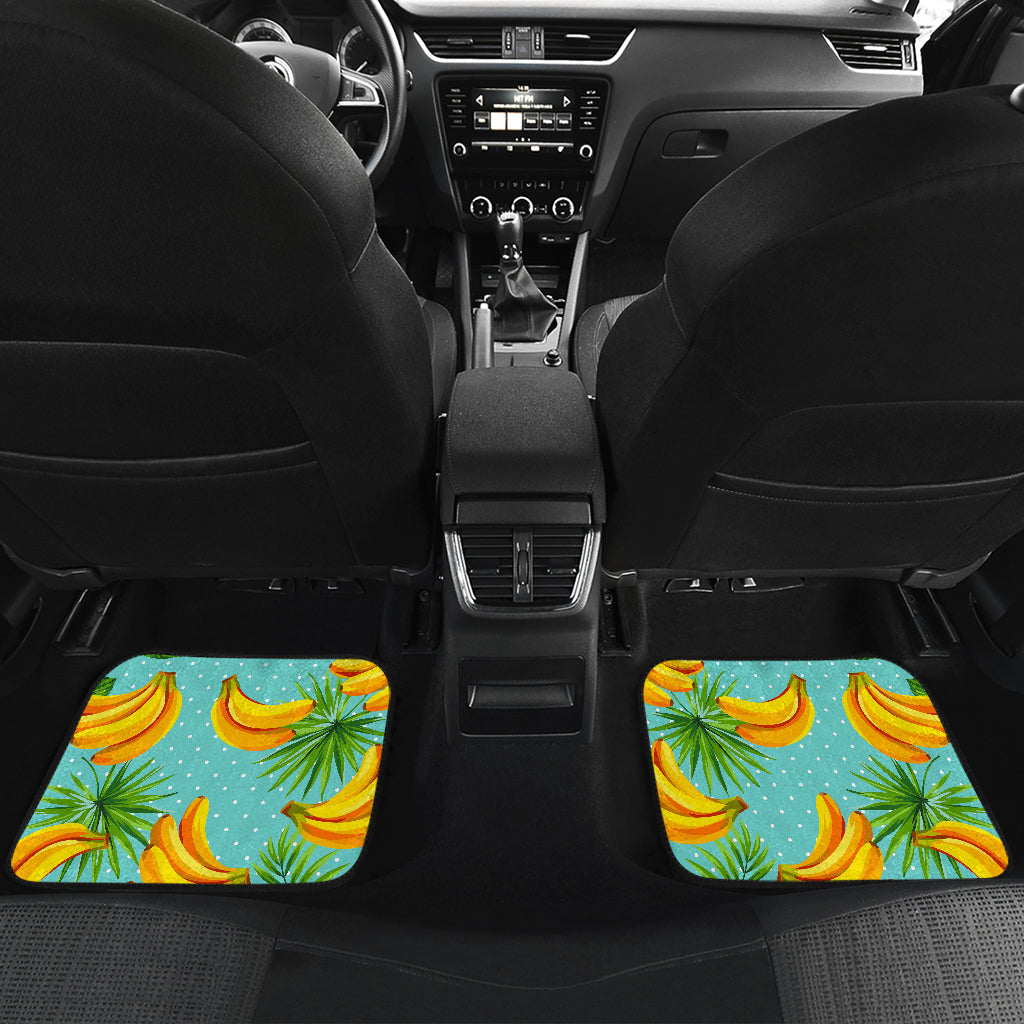 Banana Palm Leaf Pattern Print Front And Back Car Floor Mats/ Front Car Mat