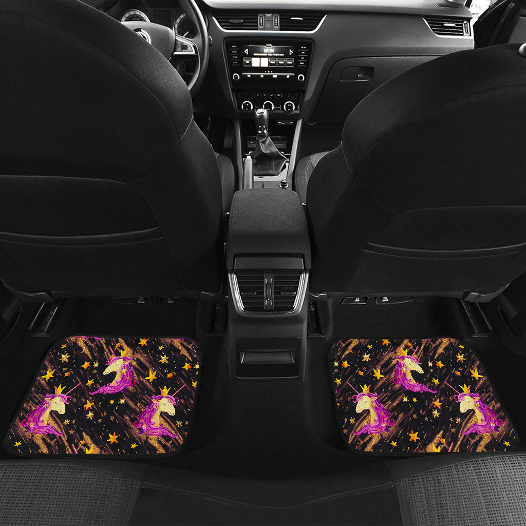 Star Fairy Unicorn Pattern Print Front And Back Car Floor Mats/ Front Car Mat