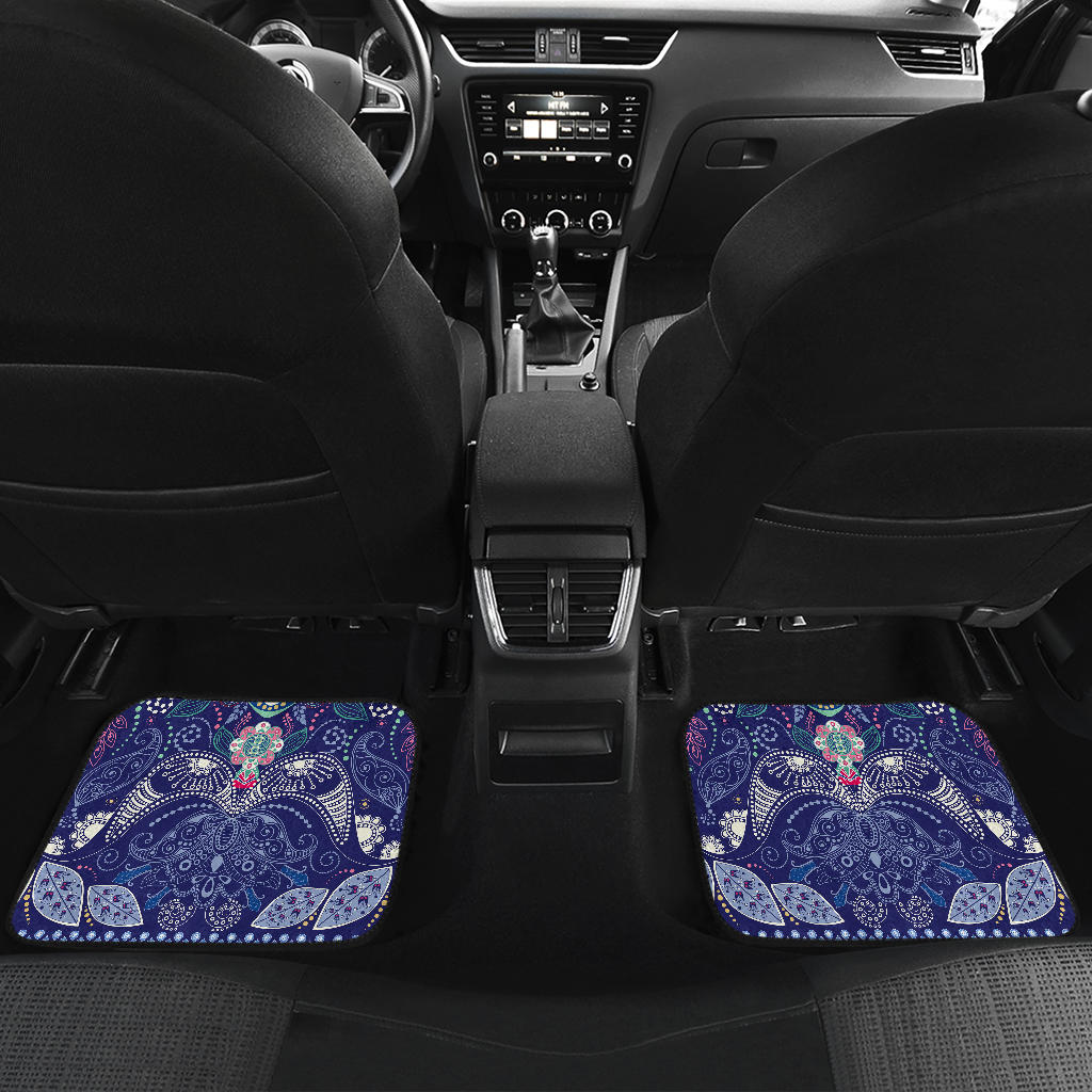 Ornamental Paisley Mandala Print Front And Back Car Floor Mats/ Front Car Mat