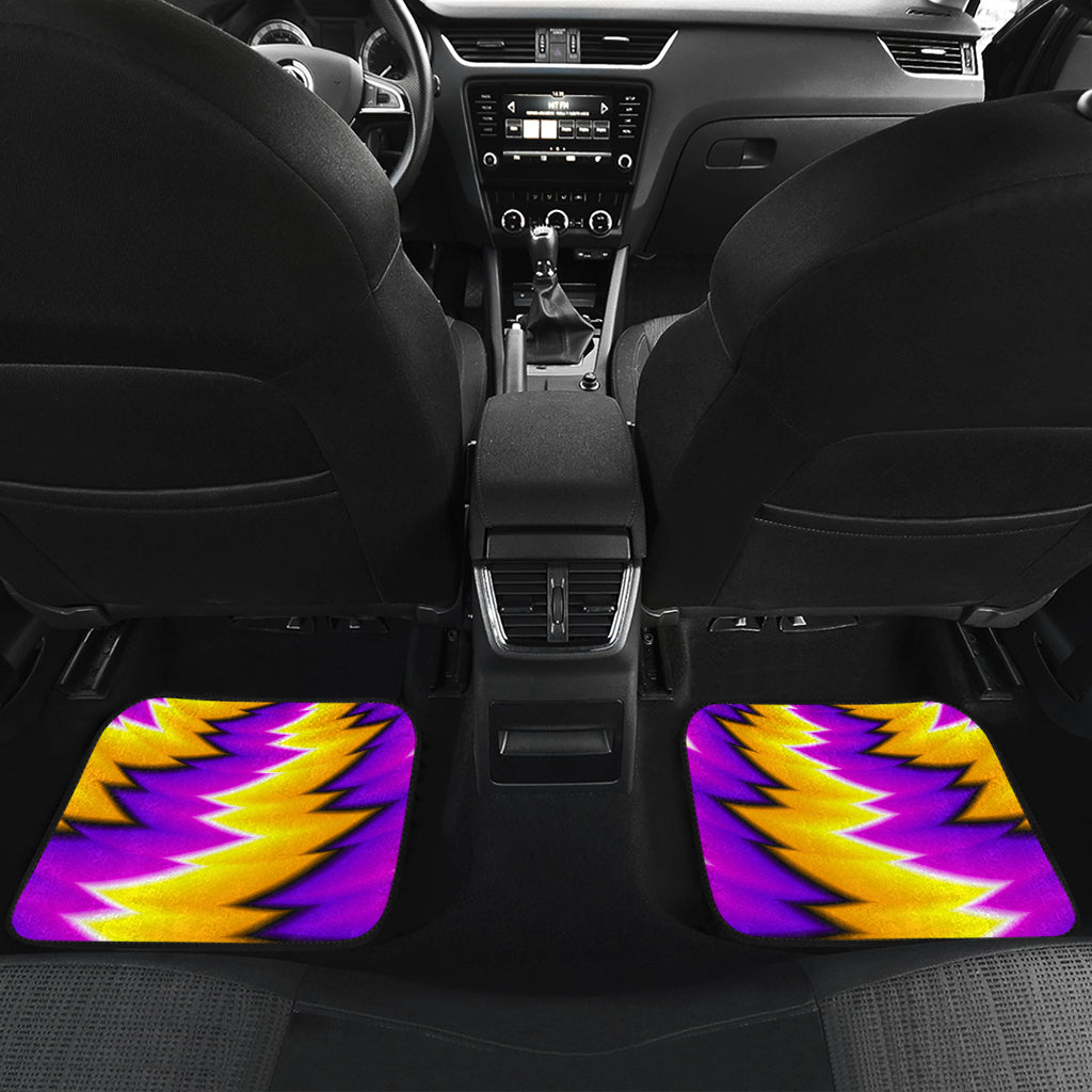Yellow Vortex Moving Optical Illusion Front And Back Car Floor Mats/ Front Car Mat