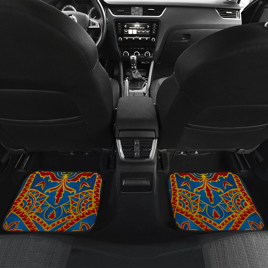 Bohemian Indian Mandala Pattern Print Front And Back Car Floor Mats/ Front Car Mat