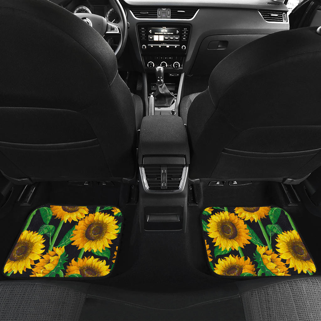 Sunflower Pattern Print Front And Back Car Floor Mats/ Front Car Mat