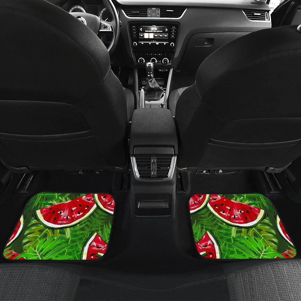 Tropical Leaf Watermelon Pattern Print Front And Back Car Floor Mats/ Front Car Mat