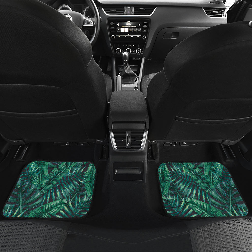 Watercolor Tropical Leaf Pattern Print Front And Back Car Floor Mats/ Front Car Mat