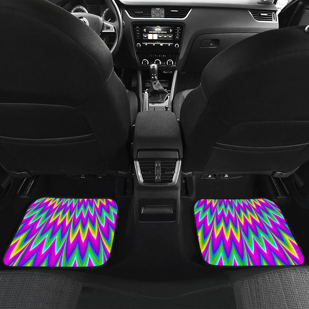 Spiky Spiral Moving Optical Illusion Front And Back Car Floor Mats/ Front Car Mat