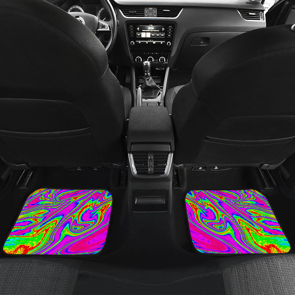 Abstract Psychedelic Liquid Trippy Print Front And Back Car Floor Mats/ Front Car Mat