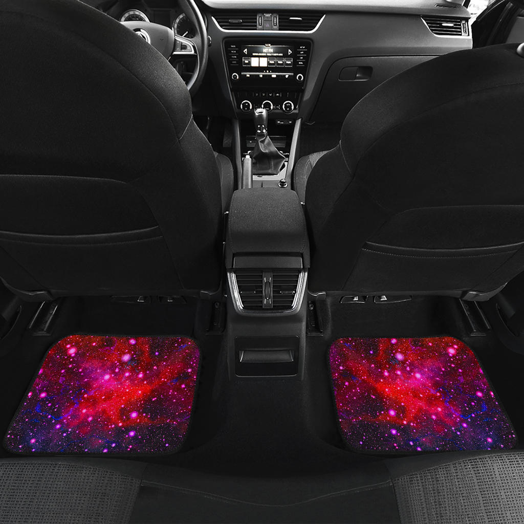 Purple Dark Galaxy Space Print Front And Back Car Floor Mats/ Front Car Mat