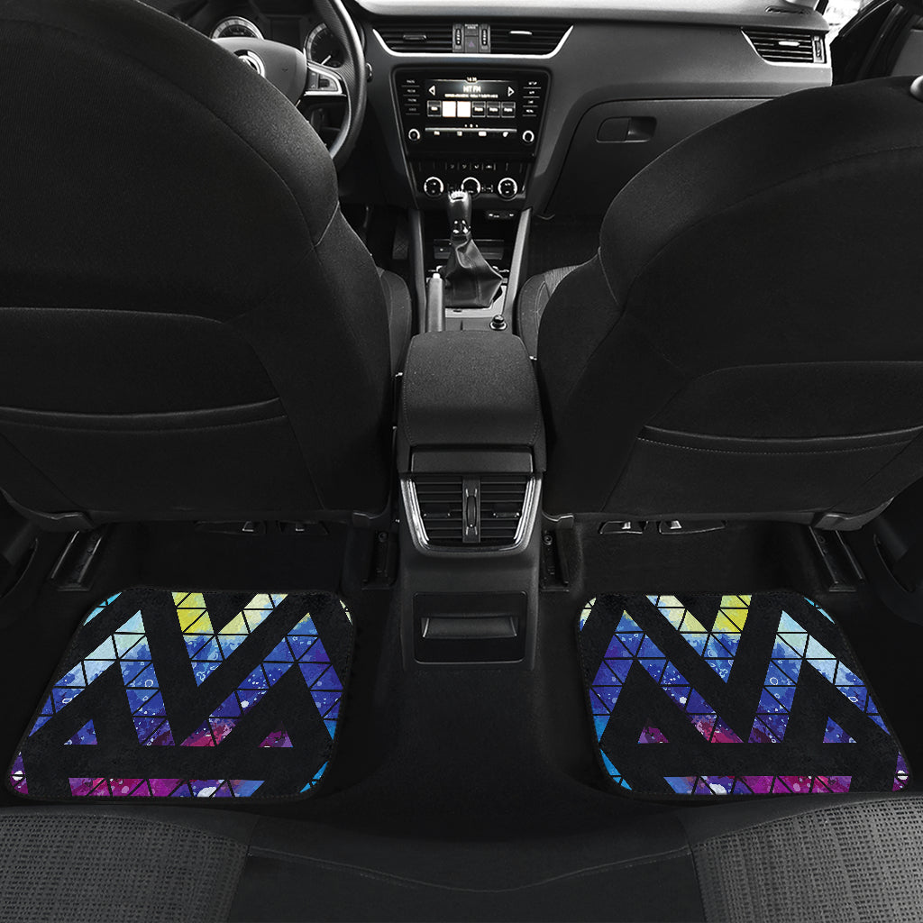 Black Triangle Galaxy Space Print Front And Back Car Floor Mats/ Front Car Mat