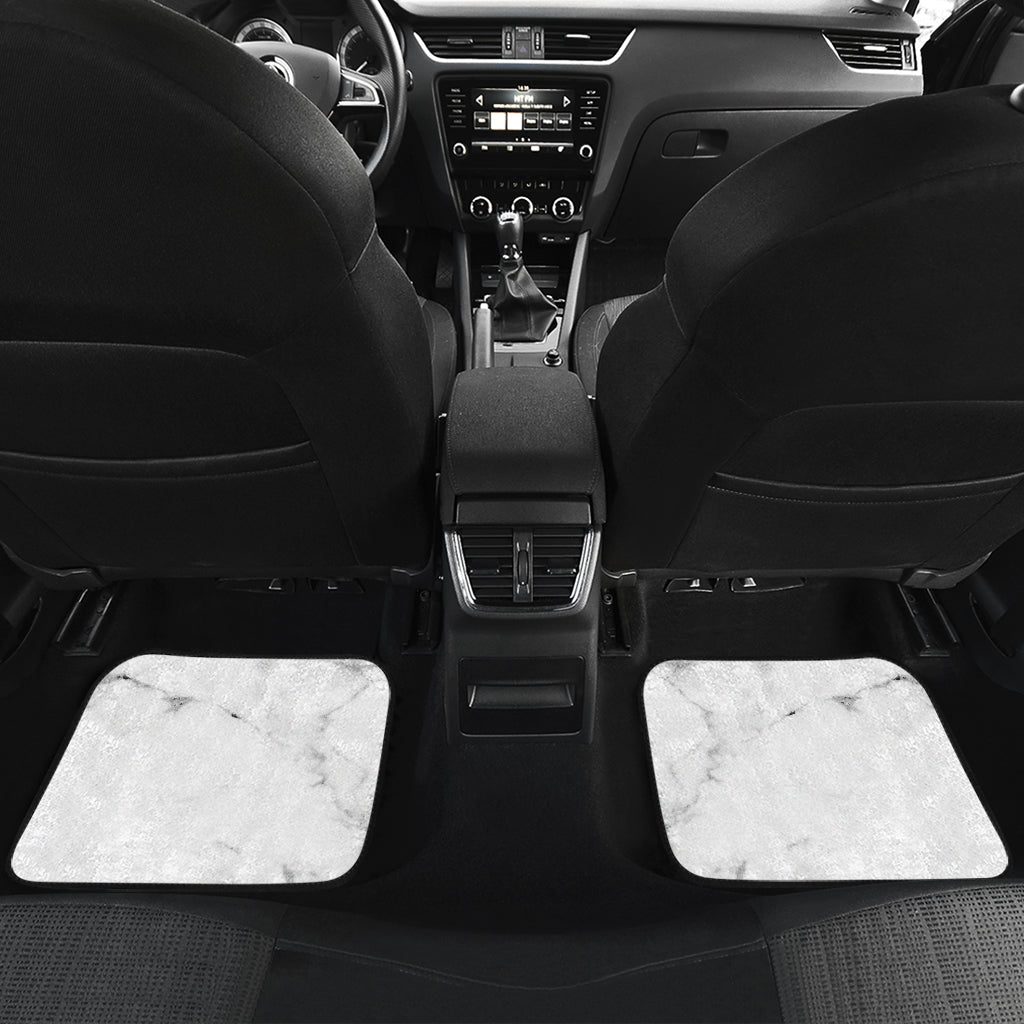 White Grunge Marble Print Front And Back Car Floor Mats/ Front Car Mat