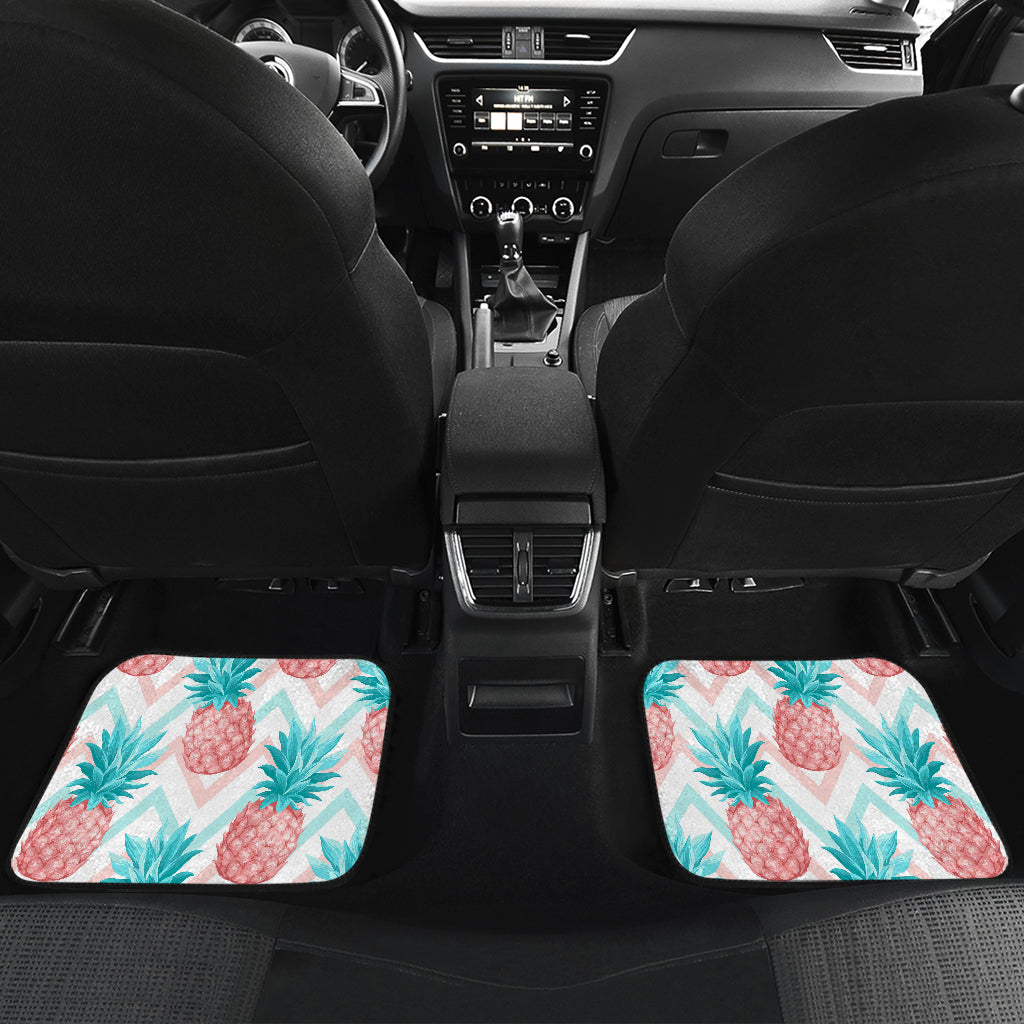 Bright Zig Zag Pineapple Pattern Print Front And Back Car Floor Mats/ Front Car Mat
