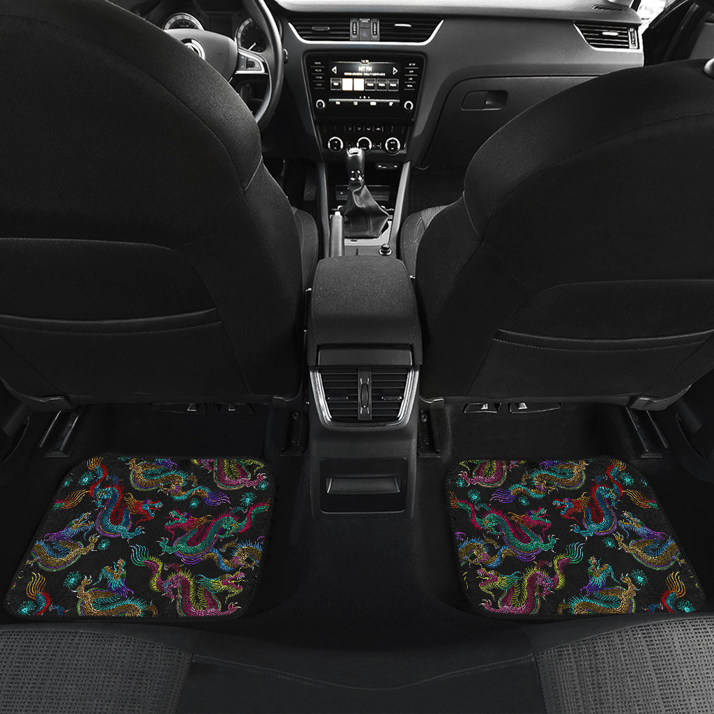 Chinese Dragon Pattern Print Front And Back Car Floor Mats/ Front Car Mat
