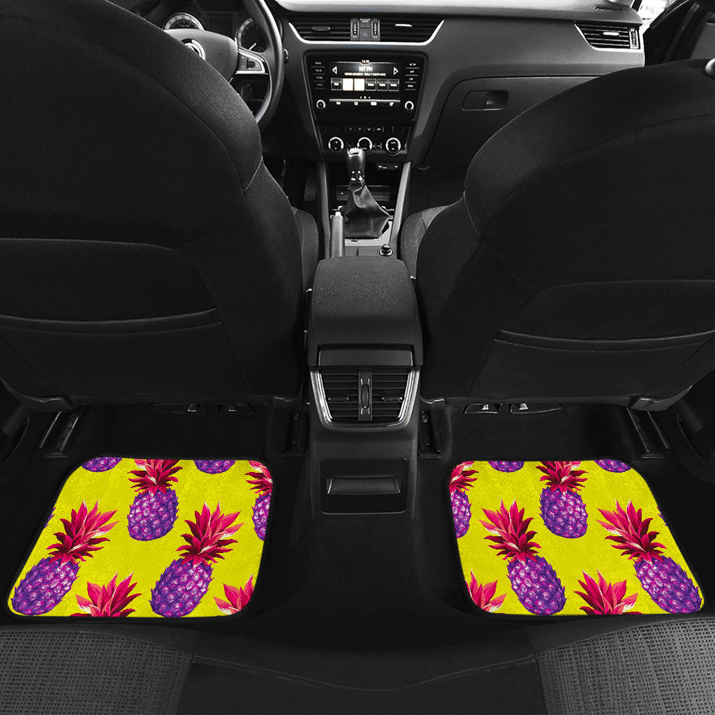 Purple Edm Pineapple Pattern Print Front And Back Car Floor Mats/ Front Car Mat