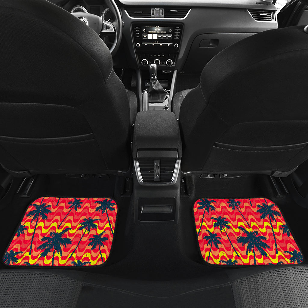 Trippy Palm Tree Pattern Print Front And Back Car Floor Mats/ Front Car Mat