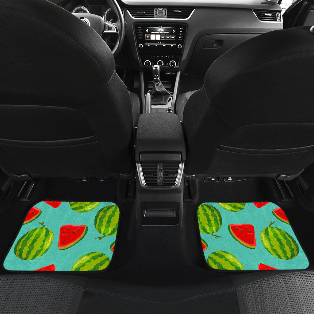 Blue Summer Watermelon Pattern Print Front And Back Car Floor Mats/ Front Car Mat