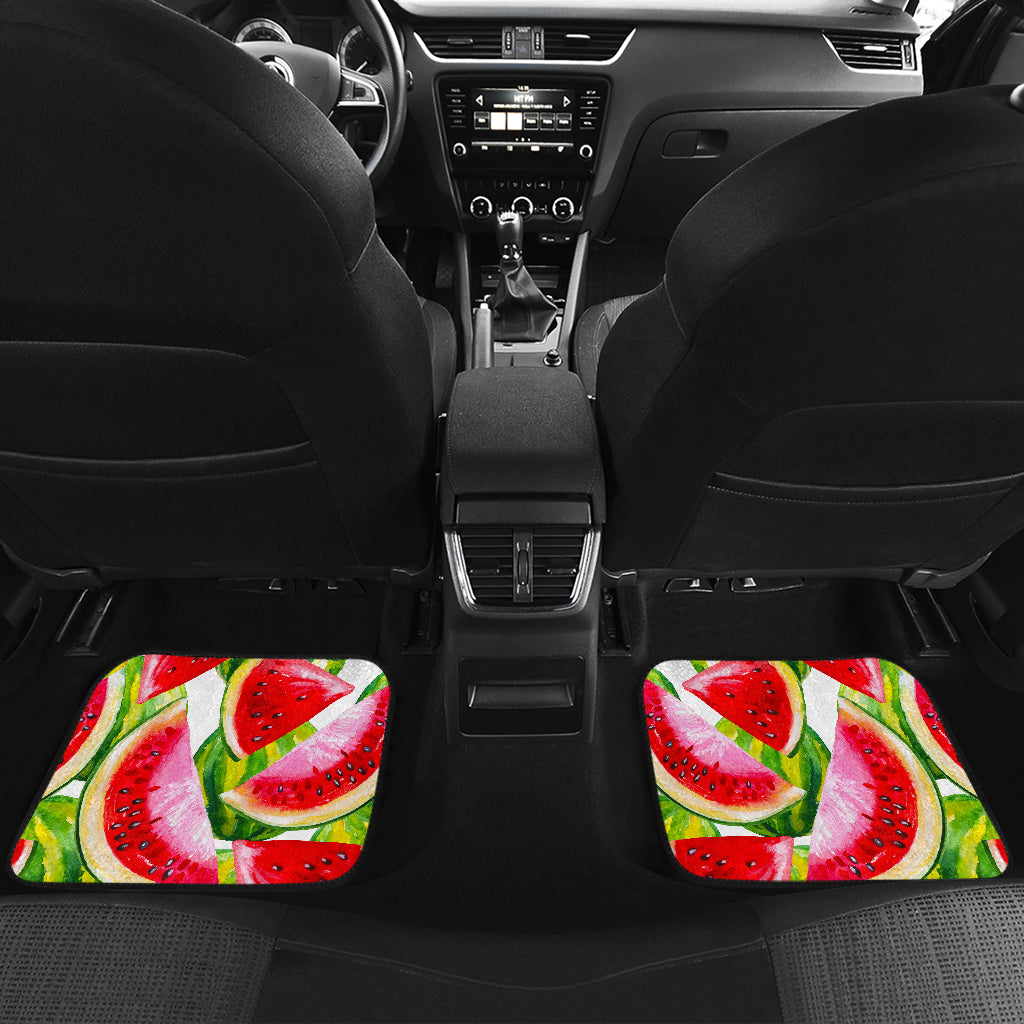 Watercolor Watermelon Pattern Print Front And Back Car Floor Mats/ Front Car Mat
