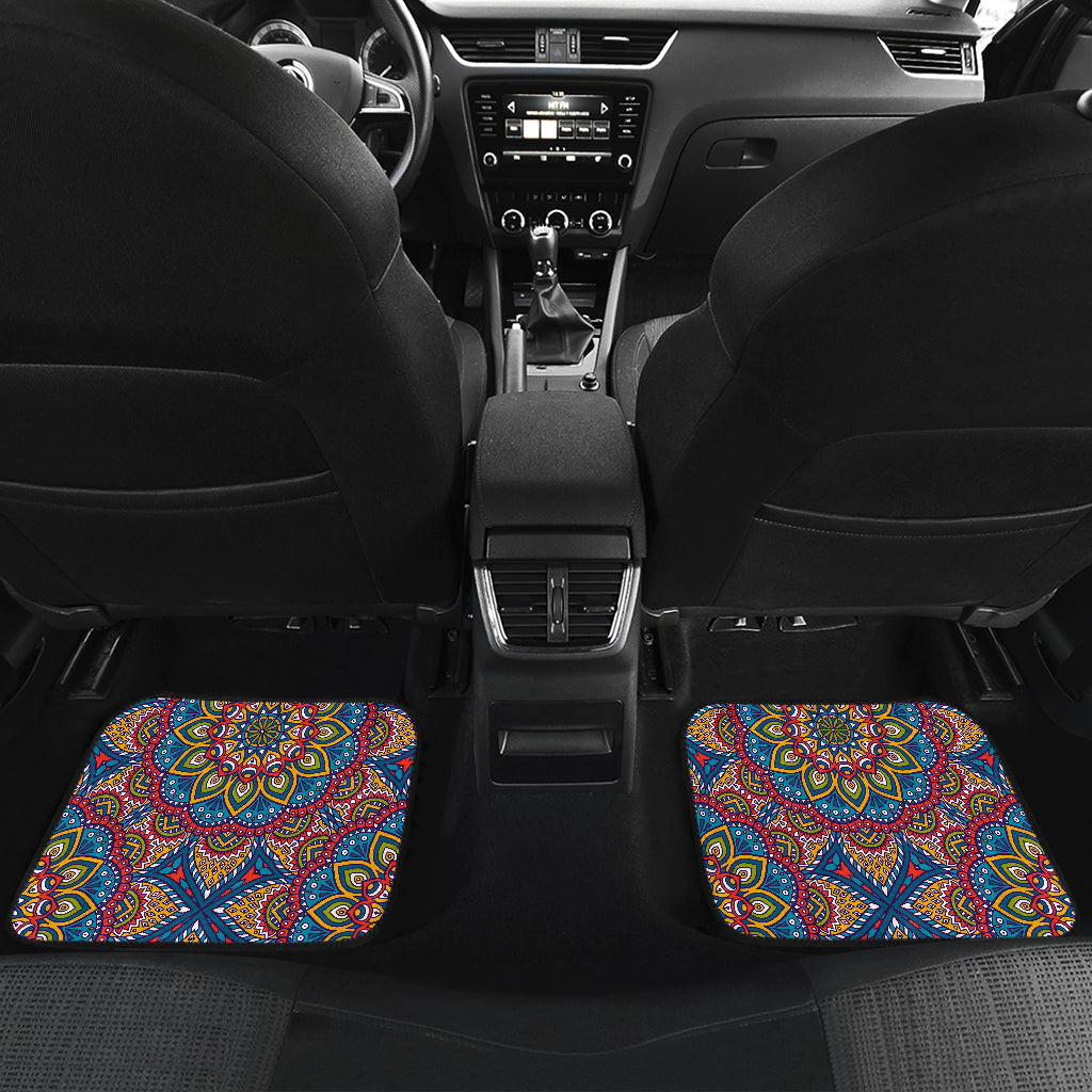 Colorful Bohemian Mandala Pattern Print Front And Back Car Floor Mats/ Front Car Mat