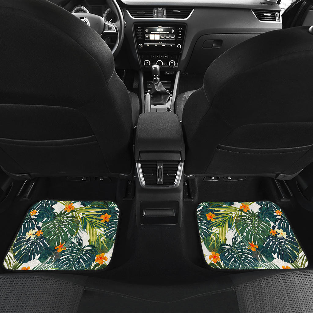 Summer Hawaiian Leaves Pattern Print Front And Back Car Floor Mats/ Front Car Mat