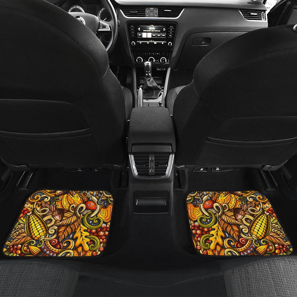 Abstract Sunflower Pattern Print Front And Back Car Floor Mats/ Front Car Mat