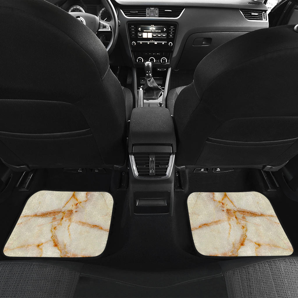 Sugar Brown Marble Print Front And Back Car Floor Mats/ Front Car Mat