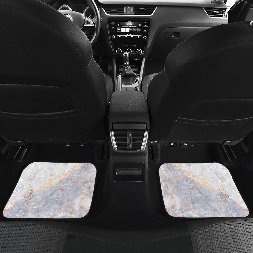 Pink White Grey Marble Print Front And Back Car Floor Mats/ Front Car Mat