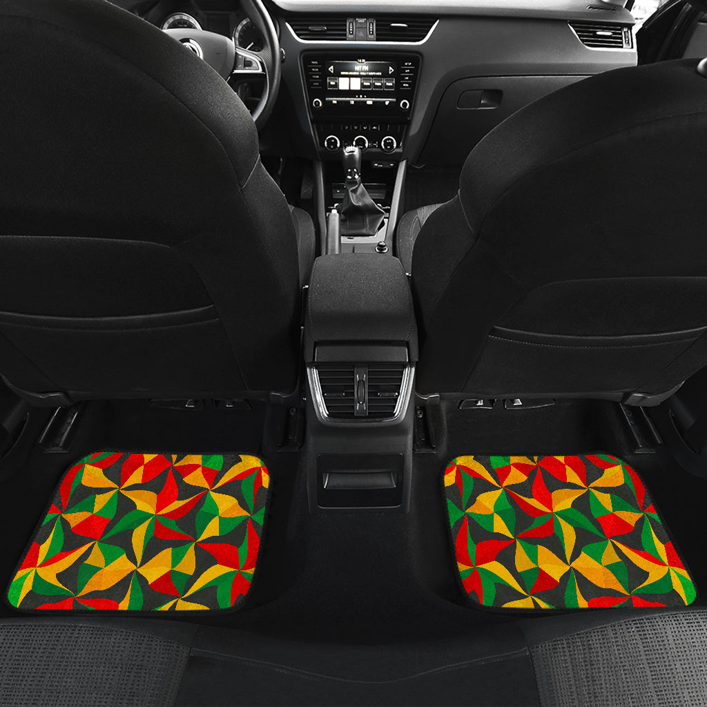 Abstract Reggae Pattern Print Front And Back Car Floor Mats/ Front Car Mat