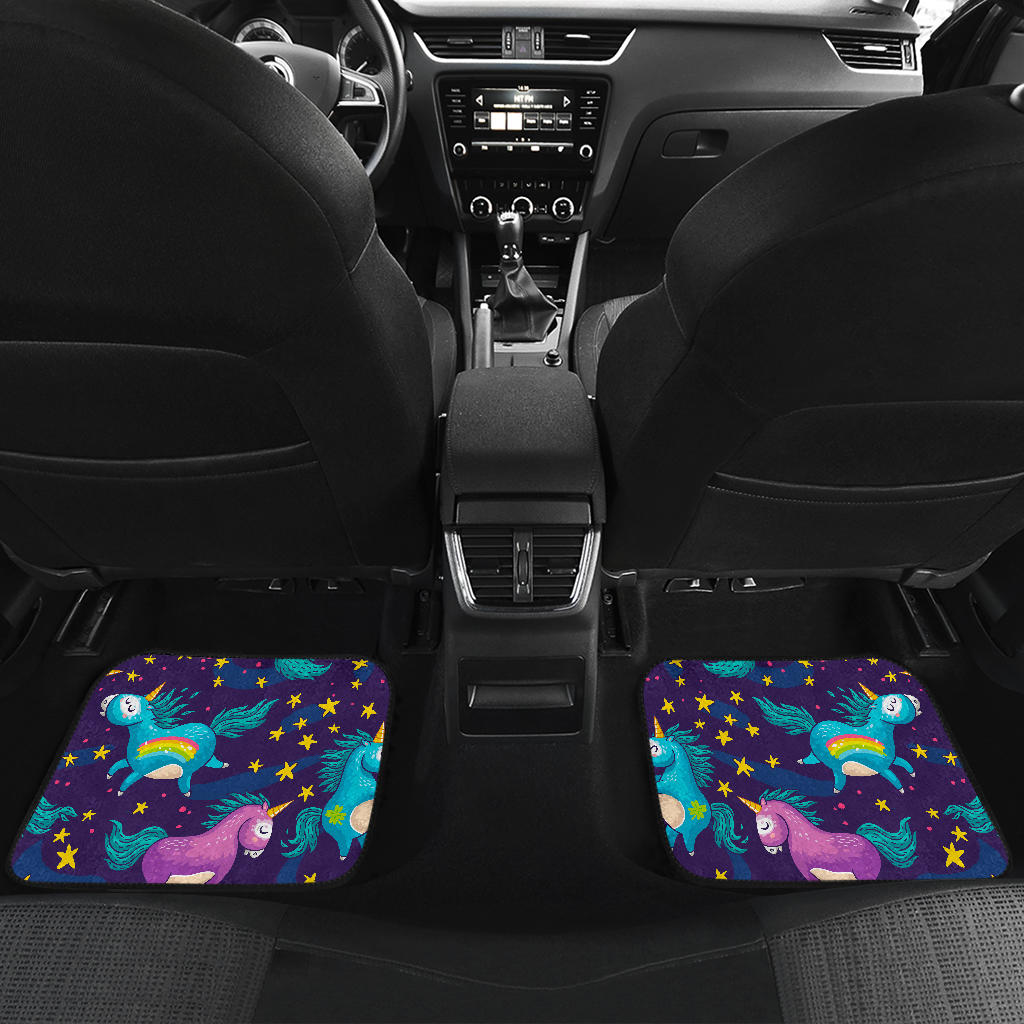 Night Star Unicorn Pattern Print Front And Back Car Floor Mats/ Front Car Mat