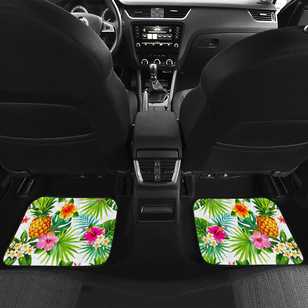 Tropical Aloha Pineapple Pattern Print Front And Back Car Floor Mats/ Front Car Mat