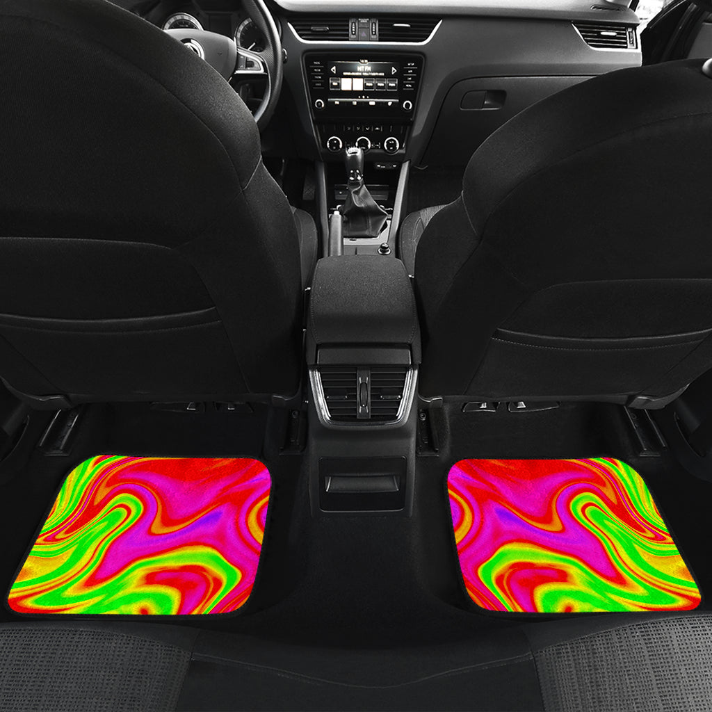 Abstract Colorful Liquid Trippy Print Front And Back Car Floor Mats/ Front Car Mat